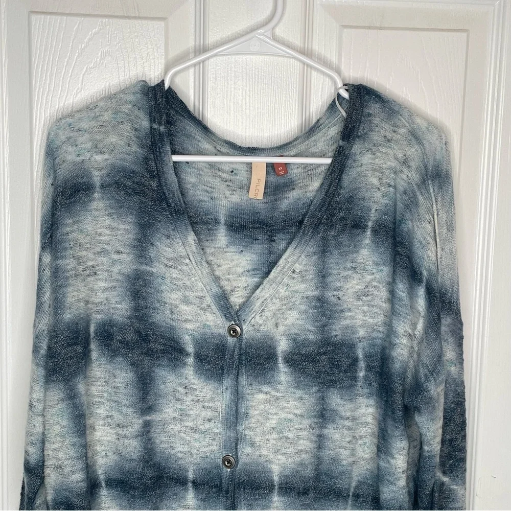 Pilcro from Anthropologie Tie-Dye Cardigan Linen Blend Oversized XS